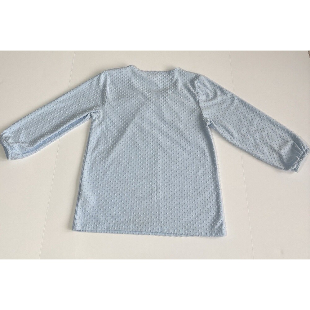 J.Crew Blue Clip Dot Poet 3/4 Sleeve Blouse Shirt Scoopneck Women's Sz XS Beachy